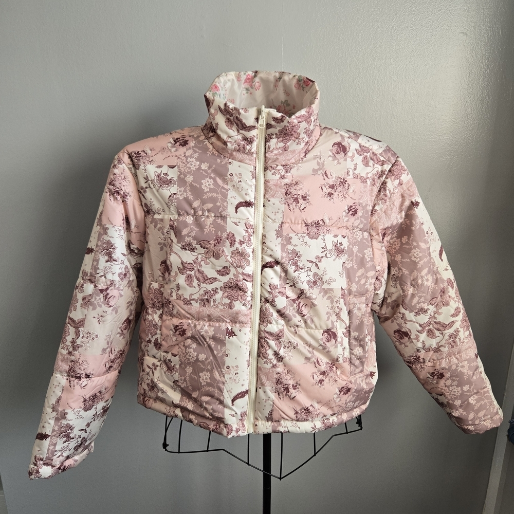 Burch & Stone Reversible Floral Cottagecore Women's Puffer Jacket